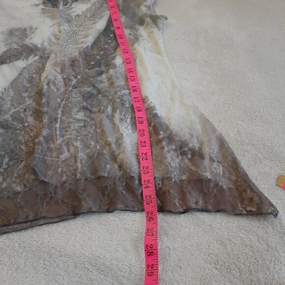 Brittany Black Women's Size L Cream Gray Fairy Grunge Lace Bedazzled Y2K Top - Picture 11 of 11